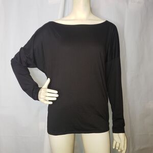 Fashion Nova Black Long Sleeve Twisted Back Plus Size Blouse 2X